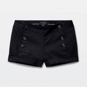 Aritzia Talula double-breasted black sailor shorts, mid-rise, size US 00